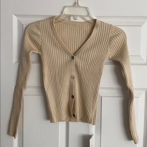 Ribbed Cropped Cardigan